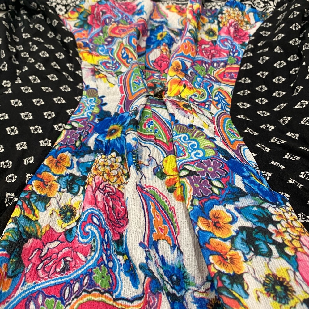 Retro Psychedelic colored Black and White Dress